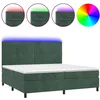 Image de vidaXL Sommier tapissier matelas et LED Vert foncÃ© 200x200 cm Velours