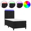 Image de vidaXL Sommier tapissier avec matelas et LED Noir 80x200cm Velours
