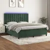 Image de vidaXL Sommier tapissier matelas et LED Vert foncÃ© 160x200 cm Velours