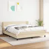 Image de vidaXL Lit Ã  sommier tapissier avec matelas CrÃ¨me 180x200 cm Tissu