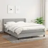 Image de 3126165 vidaXL Lit Ã  sommier tapissier avec matelas Gris clair 140x200cm Tissu