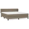 Image de vidaXL Lit Ã  sommier tapissier avec matelas Taupe 180x200 cm Tissu
