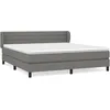 Image de Lit Ã  sommier tapissier avec matelas Gris foncÃ© 160x200cm Tissu