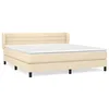 Image de vidaXL Lit Ã  sommier tapissier avec matelas CrÃ¨me 180x200 cm Tissu