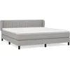 Image de Lit Ã  sommier tapissier avec matelas Gris clair 160x200cm Tissu
