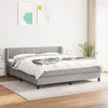 Image de vidaXL Lit Ã  sommier tapissier avec matelas Gris clair 180x200cm Tissu