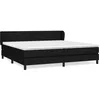 Image de Lit Ã  sommier tapissier avec matelas Noir 200x200 cm Tissu