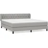 Image de vidaXL Lit Ã  sommier tapissier avec matelas Gris clair 180x200cm Tissu