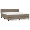 Image de vidaXL Lit Ã  sommier tapissier avec matelas Taupe 180x200 cm Tissu