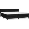 Image de vidaXL Lit Ã  sommier tapissier avec matelas Noir 200x200 cm Tissu