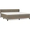 Image de Lit Ã  sommier tapissier avec matelas Taupe 200x200 cm Tissu