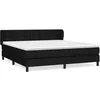 Image de vidaXL Lit Ã  sommier tapissier avec matelas Noir 180x200 cm Tissu