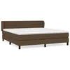 Image de vidaXL Lit Ã  sommier tapissier avec matelas Marron foncÃ© 180x200 cm