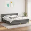 Image de 3126654 vidaXL Lit Ã  sommier tapissier avec matelas Gris foncÃ© 160x200cm Tissu