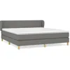 Image de vidaXL Lit Ã  sommier tapissier avec matelas Gris foncÃ© 180x200cm Tissu