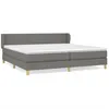 Image de vidaXL Lit Ã  sommier tapissier avec matelas Gris foncÃ© 200x200cm Tissu