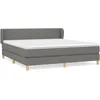Image de Lit Ã  sommier tapissier avec matelas Gris foncÃ© 180x200cm Tissu