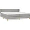 Image de vidaXL Lit Ã  sommier tapissier avec matelas Gris clair 200x200cm Tissu
