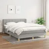 Image de vidaXL Lit Ã  sommier tapissier avec matelas Gris clair 140x200cm Tissu