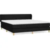Image de vidaXL Lit Ã  sommier tapissier avec matelas Noir 160x200 cm Tissu