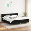 Image de 3126903 vidaXL Lit Ã  sommier tapissier avec matelas Noir 180x200 cm Tissu