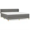 Image de vidaXL Lit Ã  sommier tapissier avec matelas Gris foncÃ© 180x200cm Tissu
