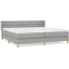 Image de vidaXL Lit Ã  sommier tapissier avec matelas Gris clair 200x200cm Tissu