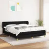 Image de VidaXL Lit Ã  sommier tapissier avec matelas Noir 160x200 cm Tissu - ModÃ¨le 3127135