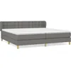 Image de vidaXL Lit Ã  sommier tapissier avec matelas Gris foncÃ© 200x200cm Tissu