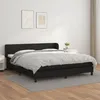 Image de vidaXL Lit Ã  sommier tapissier avec matelas Noir 180x200 cm Similicuir