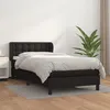 Image de vidaXL Lit Ã  sommier tapissier avec matelas Noir 90x200 cm Similicuir