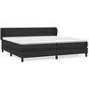 Image de vidaXL Lit Ã  sommier tapissier avec matelas Noir 200x200 cm Similicuir