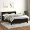 Image de Vidaxl Lit Ã  Sommier Tapissier Avec Matelas Noir 140x190 Cm Velours