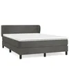 Image de vidaXL Lit Ã  sommier tapissier et matelas Gris foncÃ© 140x200cm Velours