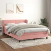 Image de Vidaxl Lit Ã  Sommier Tapissier Avec Matelas Rose 140x200 Cm Velours
