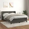 Image de VidaXL Lit Ã  sommier tapissier et matelas Gris foncÃ© 140x200cm Velours - ModÃ¨le 3127434