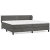 Image de vidaXL Lit Ã  sommier tapissier et matelas Gris foncÃ© 200x200cm Velours