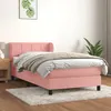 Image de vidaXL Lit Ã  sommier tapissier avec matelas Rose 90x200 cm Velours