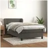 Image de Lit Ã  sommier tapissier et matelas Gris foncÃ© 90x190 cm Velours