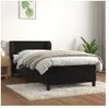 Image de Lit Ã  sommier tapissier avec matelas Noir 90x190 cm Velours