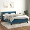 Image de vidaXL Lit Ã  sommier tapissier et matelas Bleu foncÃ© 140x190cm Velours