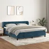 Image de vidaXL Lit Ã  sommier tapissier et matelas Bleu foncÃ© 160x200cm Velours