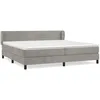 Image de vidaXL Lit Ã  sommier tapissier et matelas Gris clair 200x200cm Velours