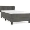 Image de Lit Ã  sommier tapissier et matelas Gris foncÃ© 90x190 cm Velours