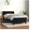 Image de Lit Ã  sommier tapissier avec matelas Noir 90x190 cm Velours