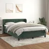 Image de vidaXL Lit Ã  sommier tapissier et matelas Vert foncÃ© 140x190cm Velours