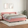 Image de Vidaxl Lit Ã  Sommier Tapissier Avec Matelas Rose 160x200 Cm Velours