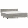 Image de vidaXL Lit Ã  sommier tapissier et matelas Gris clair 200x200cm Velours