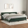 Image de vidaXL Lit Ã  sommier tapissier et matelas Vert foncÃ© 200x200cm Velours