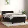 Image de vidaXL Lit Ã  sommier tapissier avec matelas Noir 90x190 cm Velours